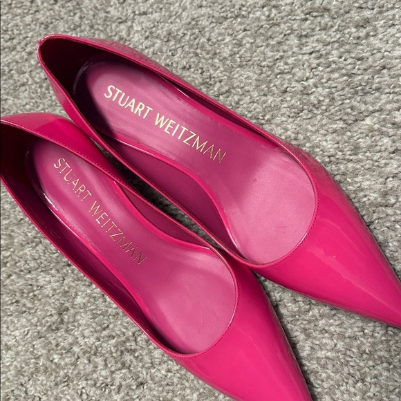 Stuart Weitzman 'Stuart Kitten'  Leather Pump in Hot Pink   1.5 inch heel - Picture 5 of 10